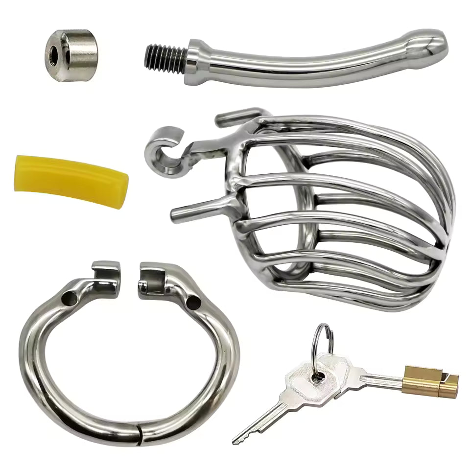Premium Stainless Steel Lock Ring – Chastity Belt With Catheter
