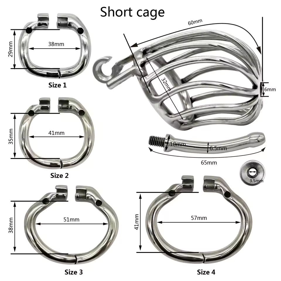 Premium Stainless Steel Lock Ring – Chastity Belt With Catheter