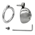 304 Stainless Steel Chastity Device | Small Cage + Locking Ring System