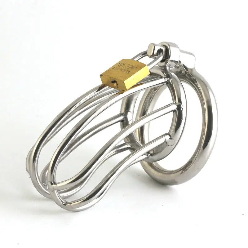Stainless Steel Male Chastity Cage Compact Single Ring 40 45 50 mm