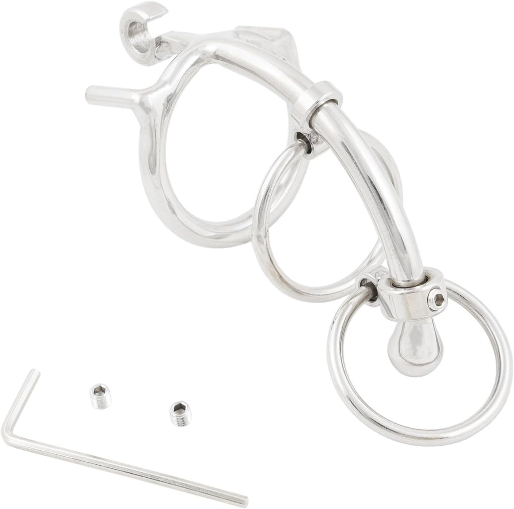 Unique Design Stainless Steel Male Chastity Cage with Can Open Arc Cock Ring Penis Lock Slave Restraint Adult Sex Toys for Men