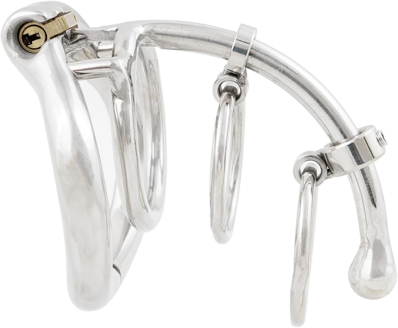 Unique Design Stainless Steel Male Chastity Cage with Can Open Arc Cock Ring Penis Lock Slave Restraint Adult Sex Toys for Men