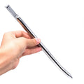 Stainless steel curved urethral dilators displayed from thinnest to thickest to show progressive sizing (9 sizes)