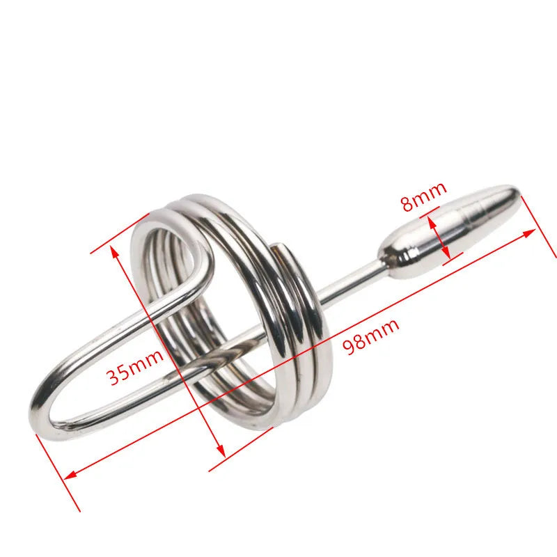 Stainless Steel Urethral Sound Plug – Penis Wand Rod for Men 98mm