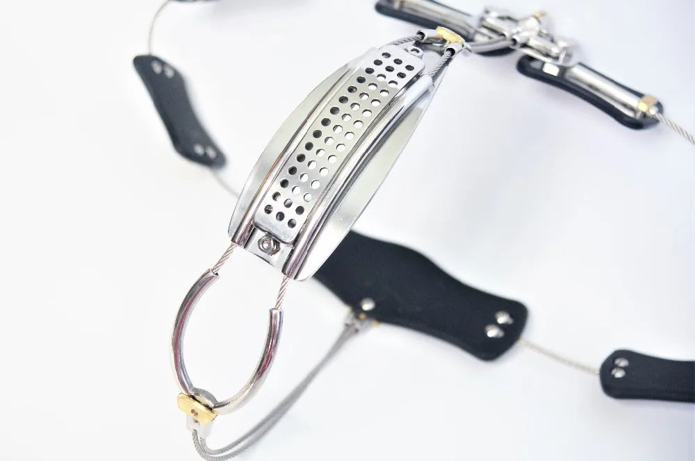 Adjustable Stainless Steel Female Chastity Belt – T-Style Secure Locking Device