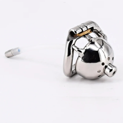 Super Small Metal Male Chastity Device – Locking Cage with Catheter Option