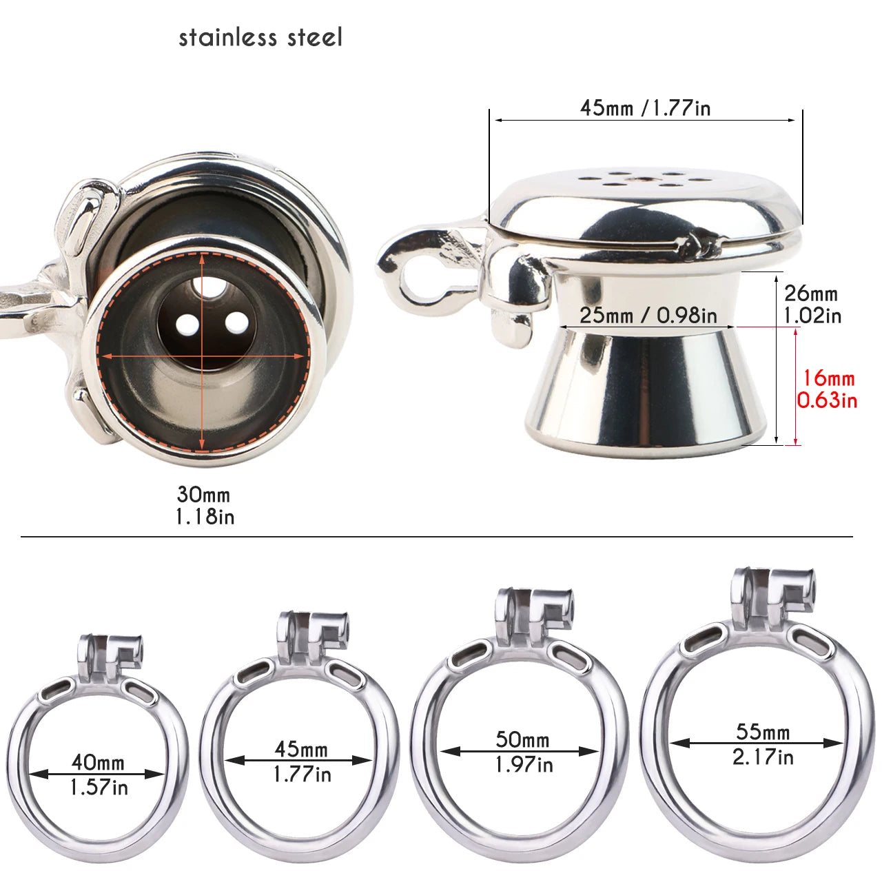 Negative Series Stainless Steel Male Chastity Device – Secure Fixed Tube Design