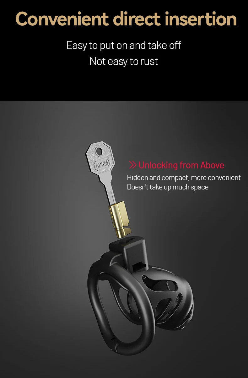 Resin Male Chastity Cage – Anti-Removal Locking Device with Secure Ergonomic Design
