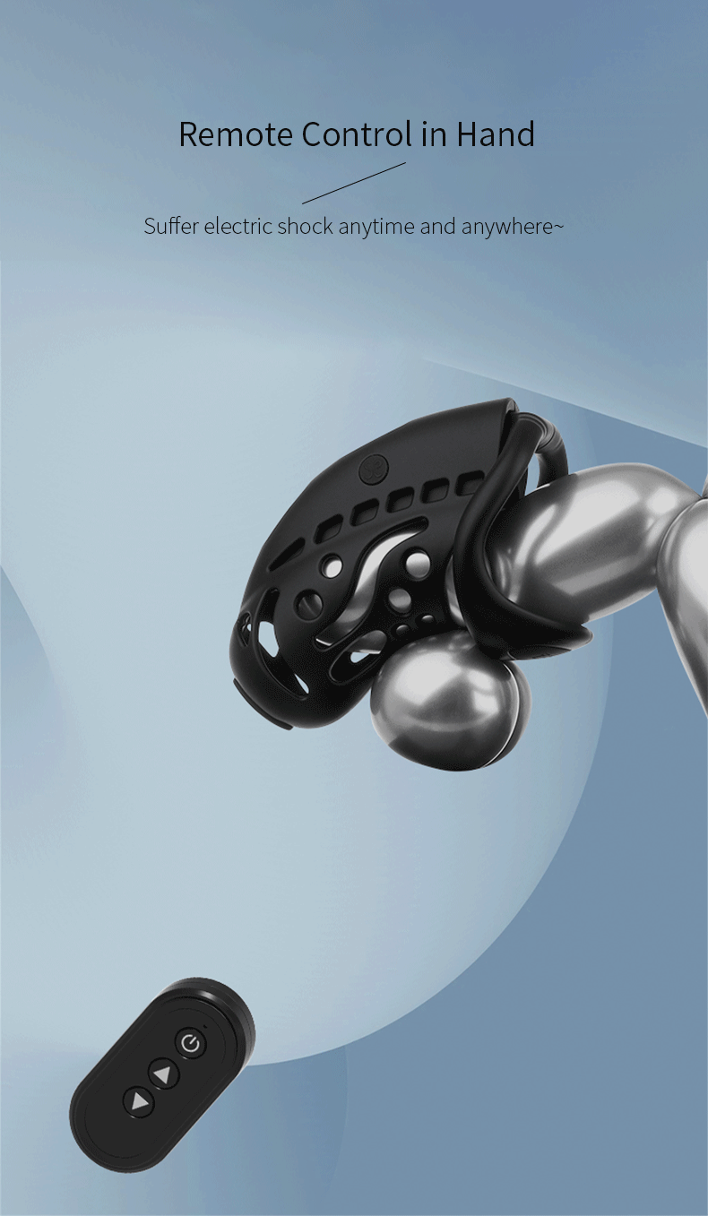 Remote Control Electric Chastity Cage – Male Locking Device with Plug & Adjustable Rings