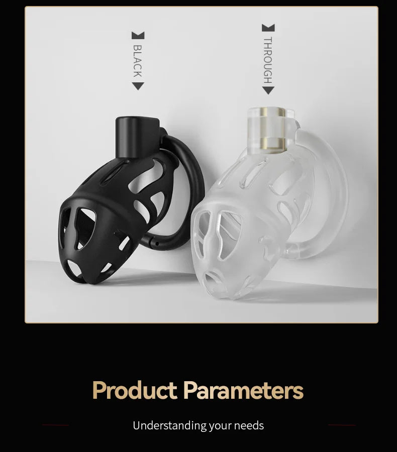 Resin Male Chastity Cage – Anti-Removal Locking Device with Secure Ergonomic Design