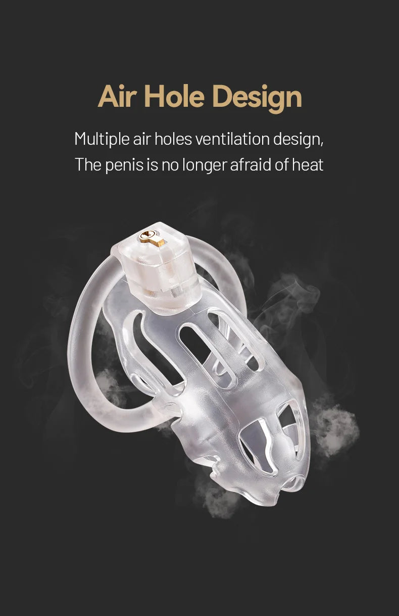 Resin Male Chastity Cage – Anti-Removal Locking Device with Secure Ergonomic Design