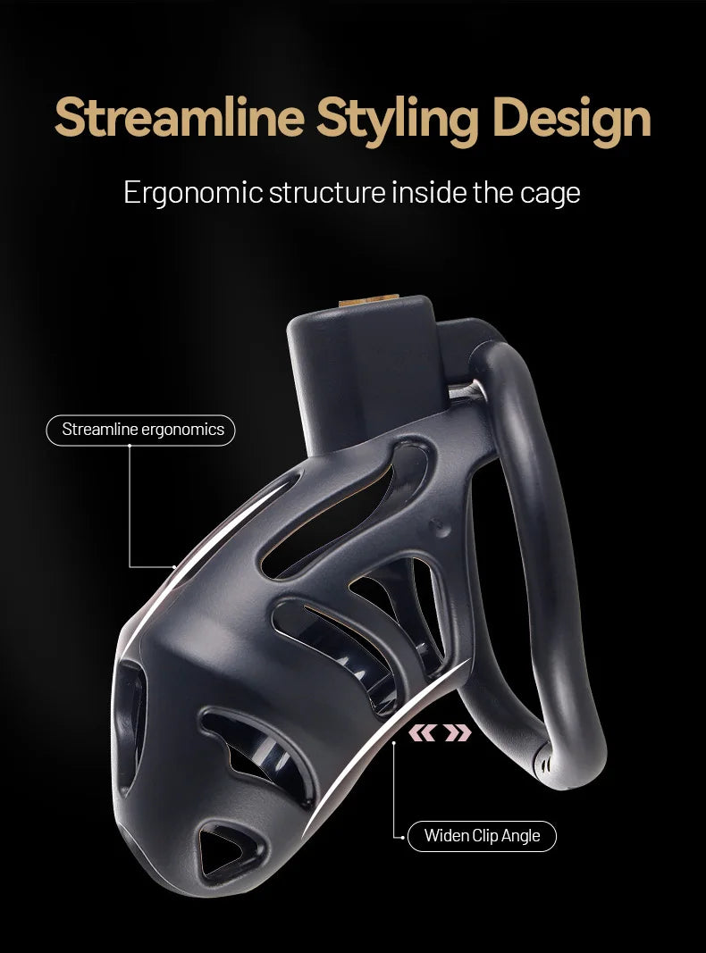 Resin Male Chastity Cage – Anti-Removal Locking Device with Secure Ergonomic Design