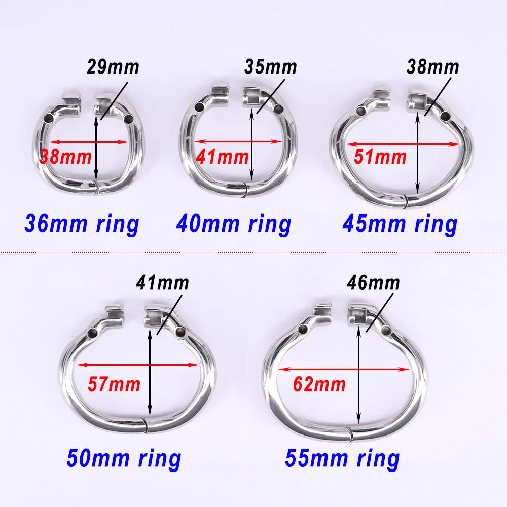 3mm PA Stainless Steel Male Chastity Cage – Breathable Locking Device with Secure Ring