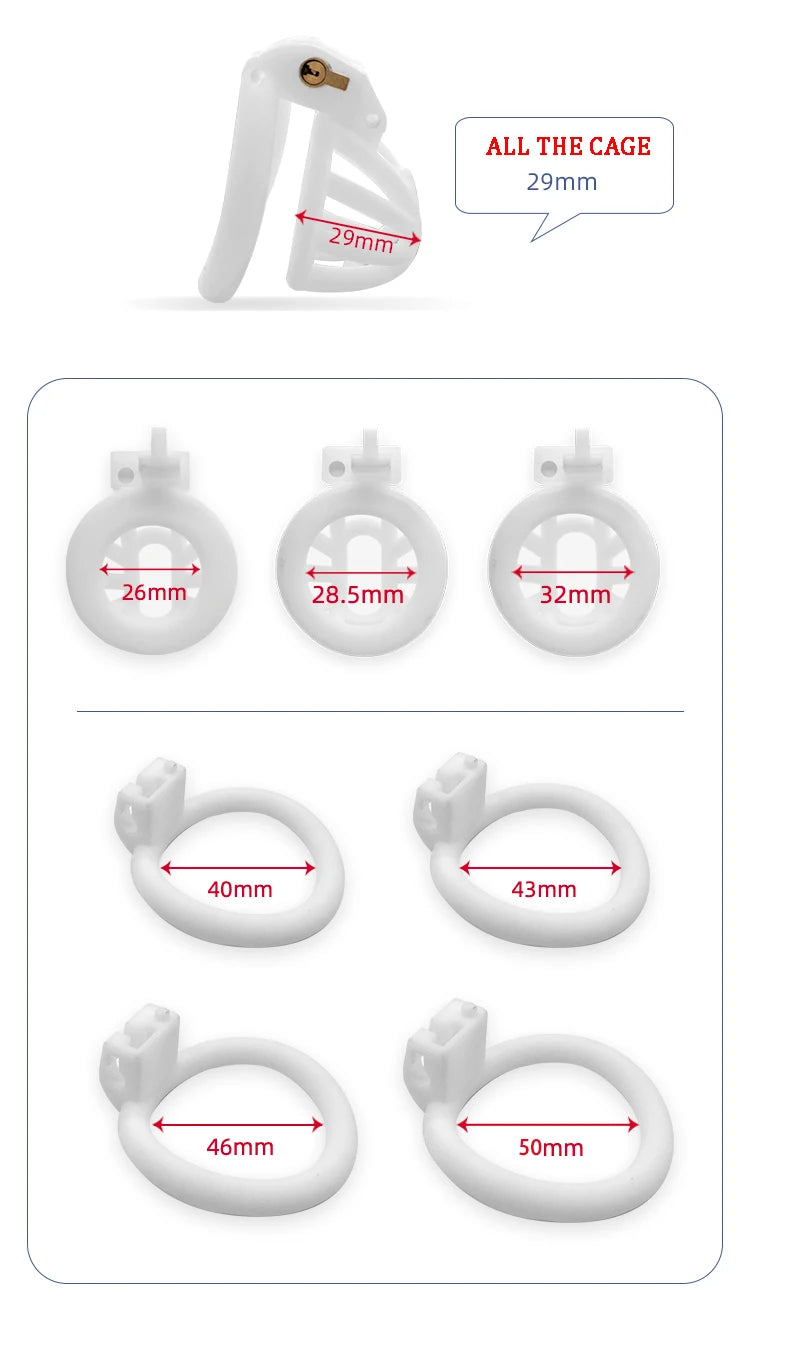 ABS Male Chastity Device – Adjustable Locking Cage with 4 Base Rings
