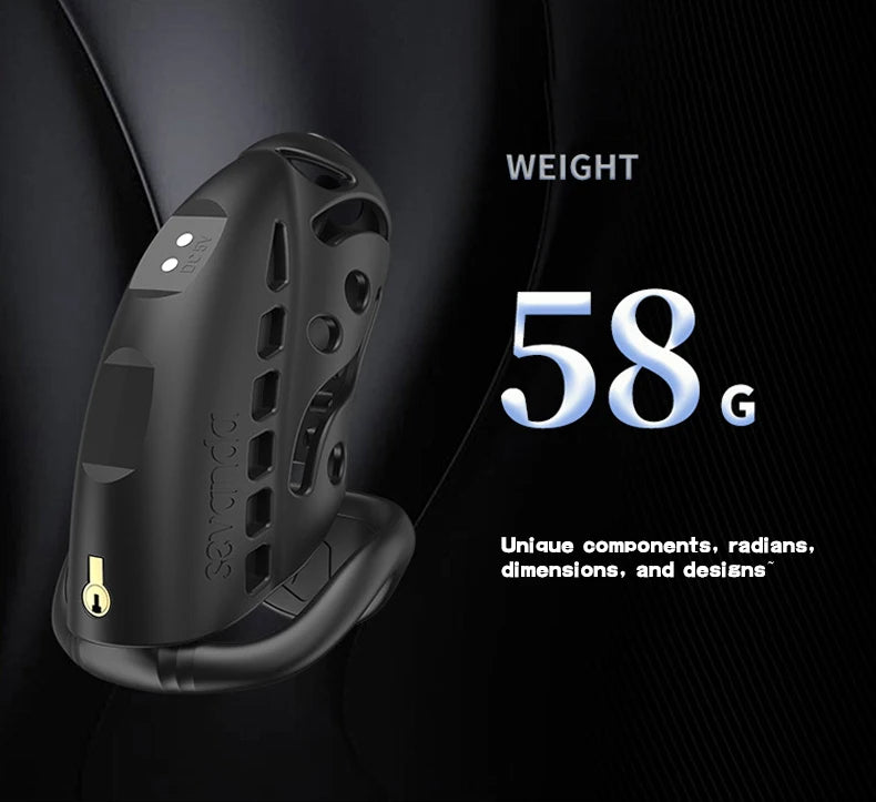Remote Control Electric Chastity Cage – Male Locking Device with Plug & Adjustable Rings