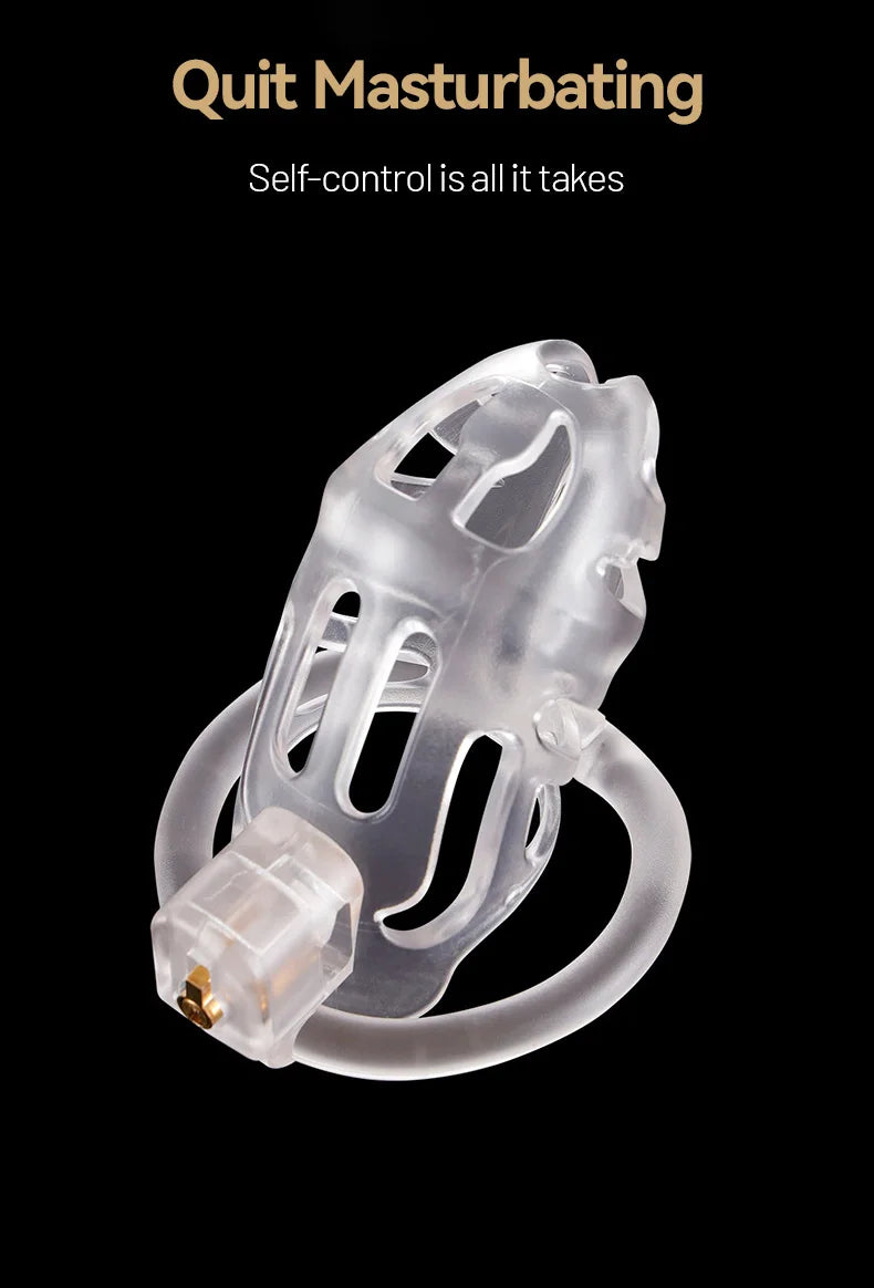 Resin Male Chastity Cage – Anti-Removal Locking Device with Secure Ergonomic Design