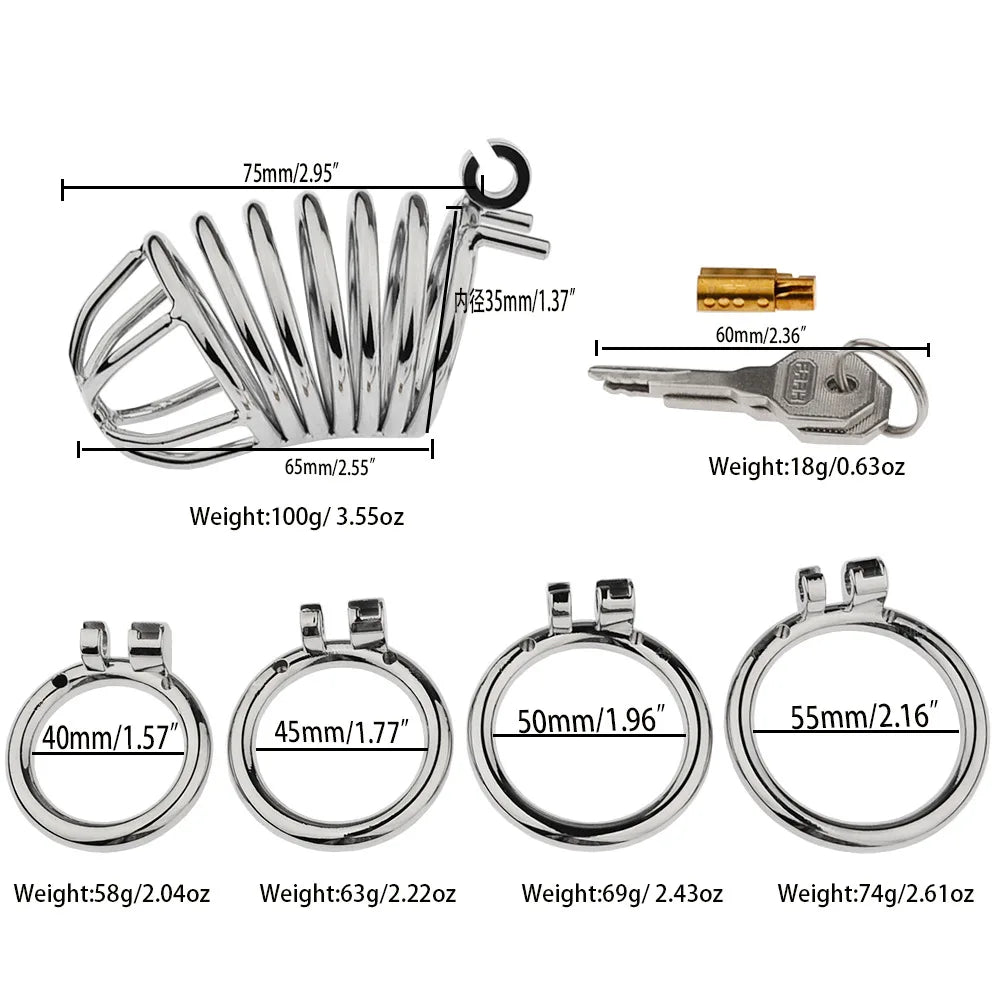 Zinc Alloy Male Chastity Cage Built In Lock