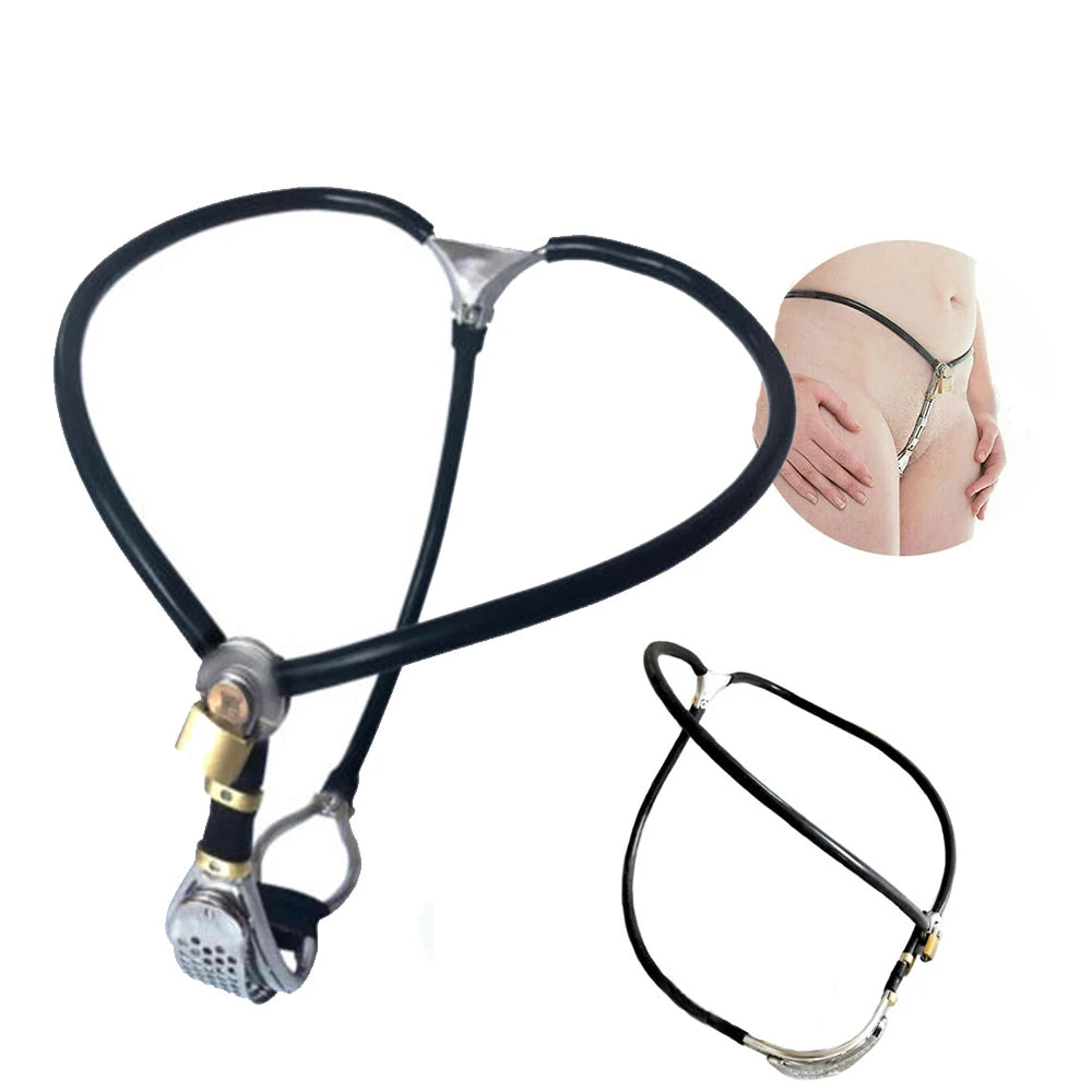 Female Stainless Steel Chastity Belt – Adjustable Lockable Design