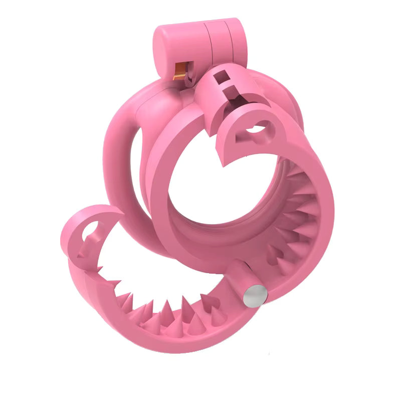 Adjustable Detachable Male Chastity Cage – Anti-Erection Spiky Restraint Device Pink / Black