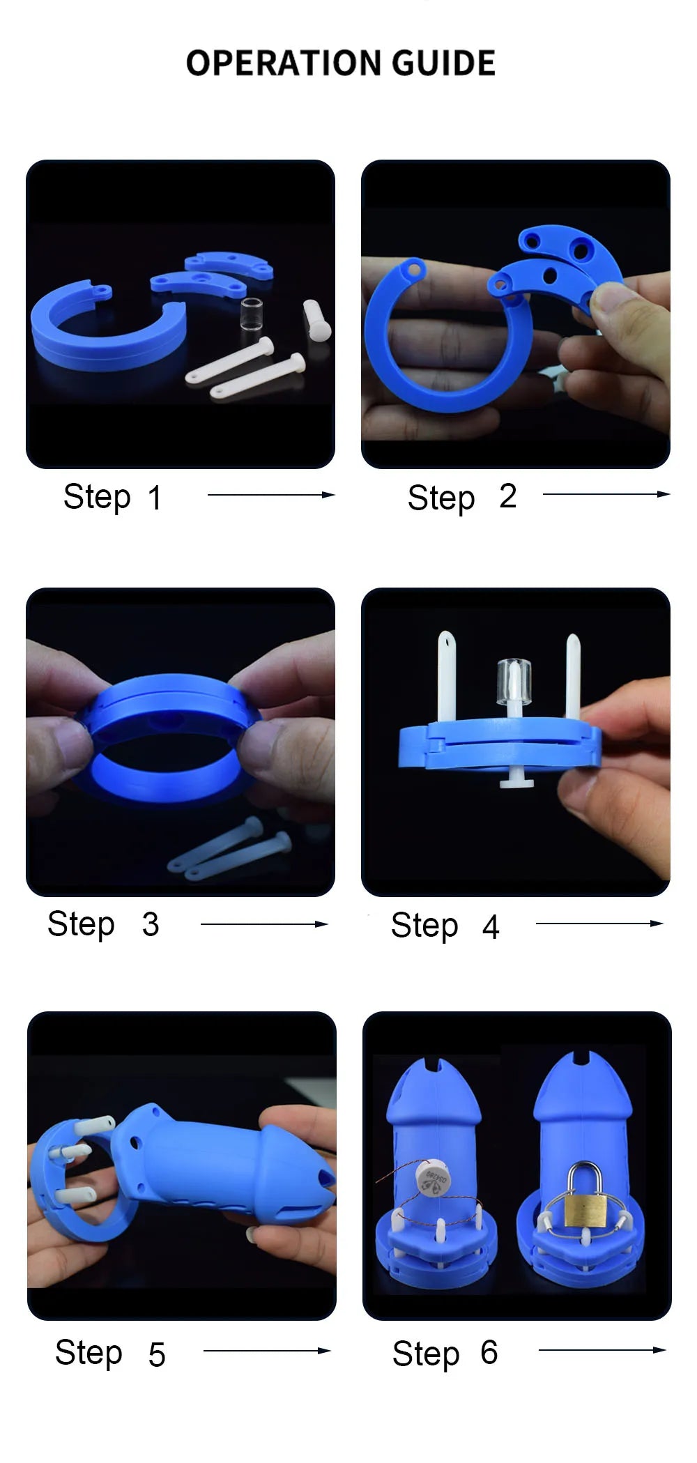 Silicone Male Chastity Cage – Lightweight CB Lock with 5 Rings I Available in 6 Colors