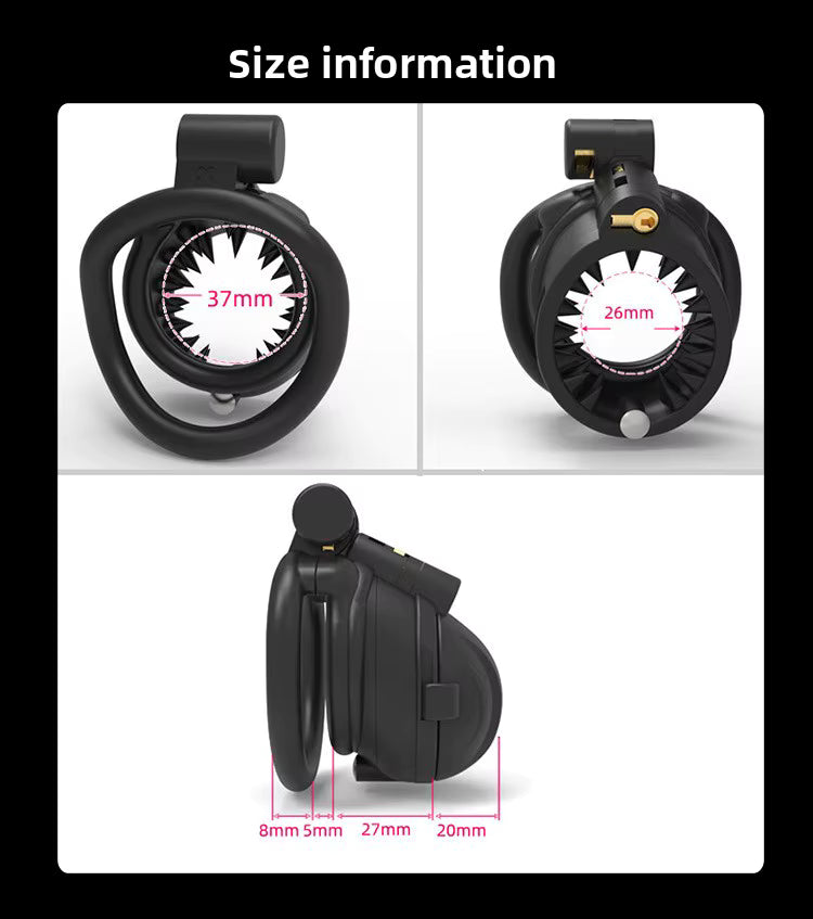 Adjustable Detachable Male Chastity Cage – Anti-Erection Spiky Restraint Device Pink / Black