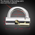 Male Stainless Steel Glans Piercing Chastity Device with PA Ring