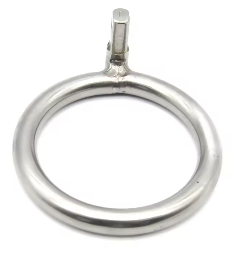Stainless Steel Men’s Chastity Device Ring & Plug Set