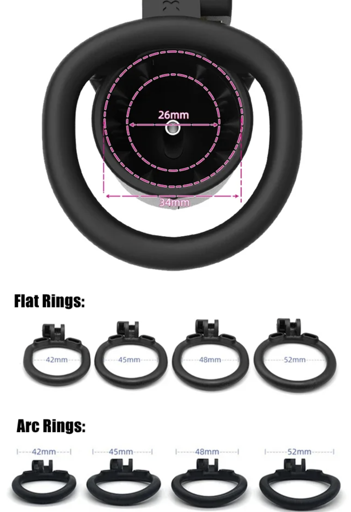 Bionic Design Hinged Chastity Device for Men – Adjustable ABS Locking System (2 Ring Types)