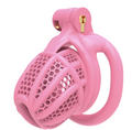 3D Printed Bee-Hive Design Male Chastity Device – Breathable Pink Cage with Two Ring Types
