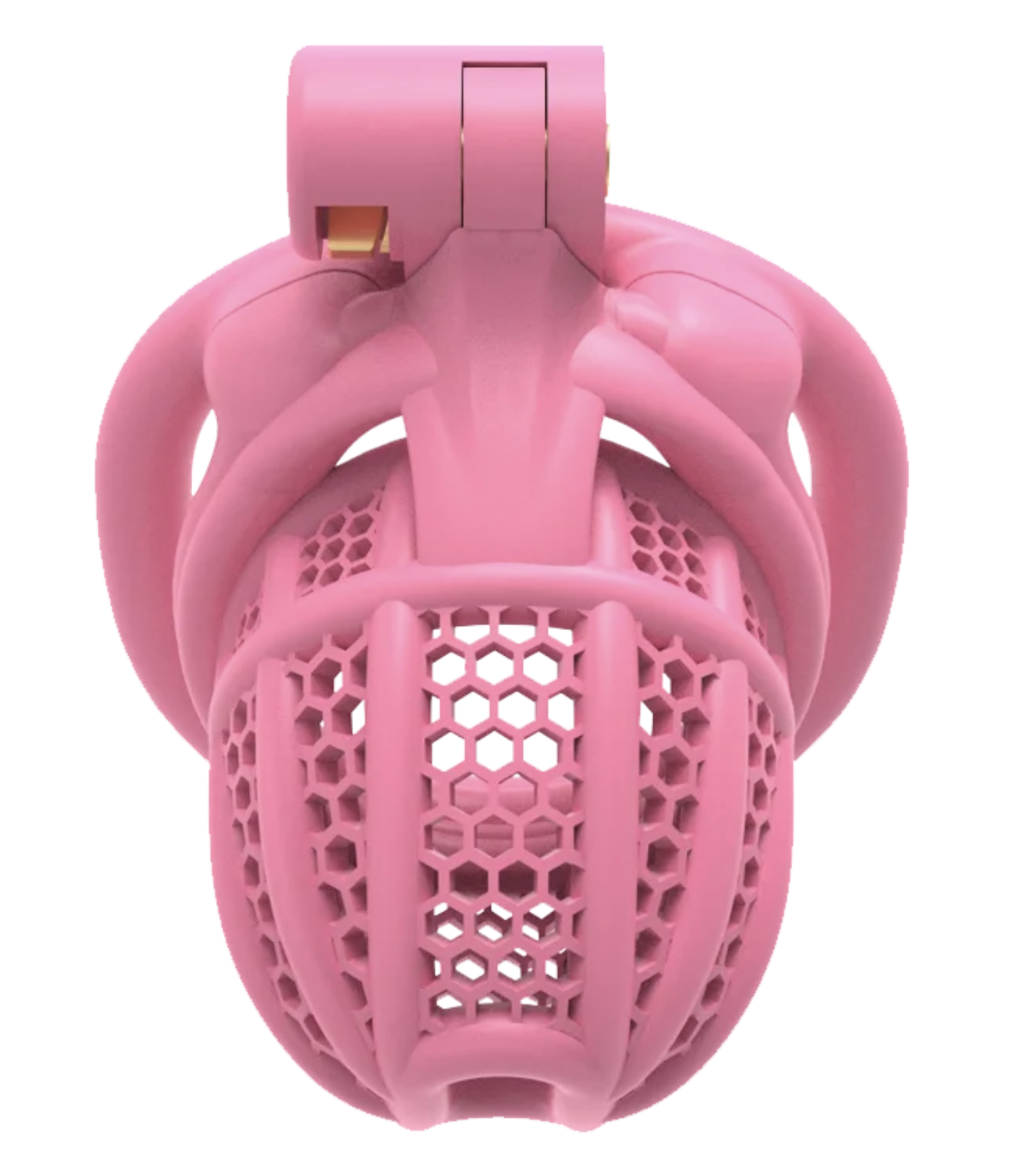 3D Printed Bee-Hive Design Male Chastity Device – Breathable Pink Cage with Two Ring Types