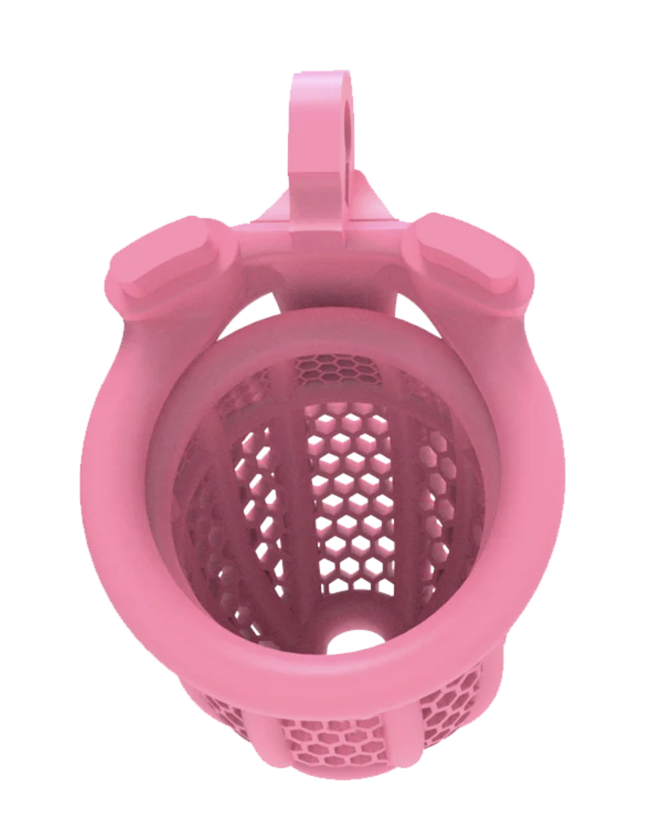 3D Printed Bee-Hive Design Male Chastity Device – Breathable Pink Cage with Two Ring Types