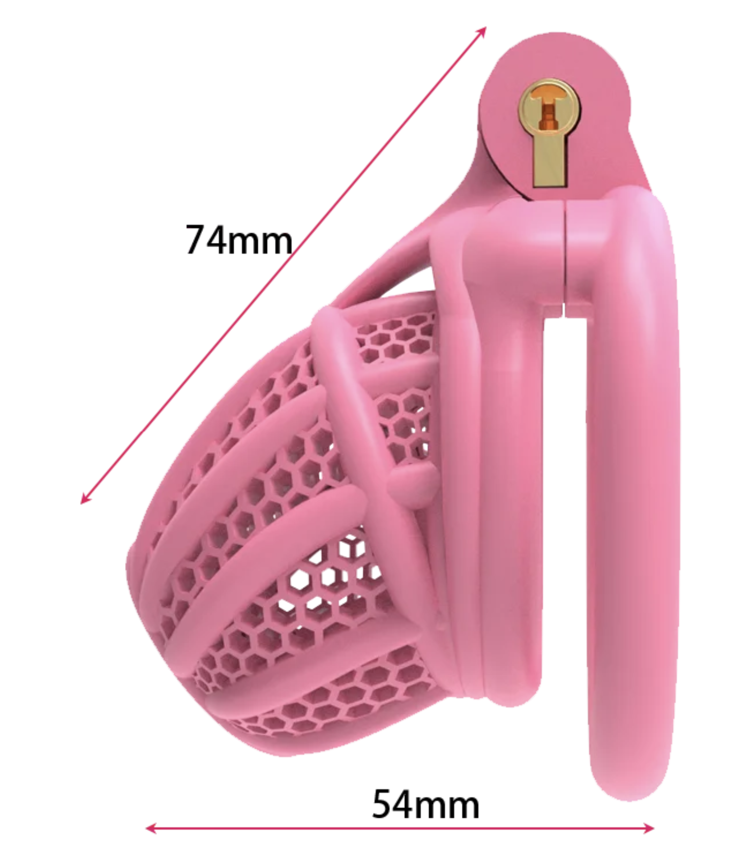 3D Printed Bee-Hive Design Male Chastity Device – Breathable Pink Cage with Two Ring Types