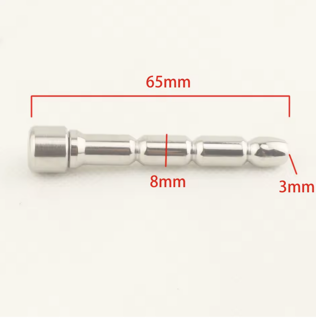 Super Small Stainless Steel Male Chastity Device – Cage with Removable Sound and Spiked Ring