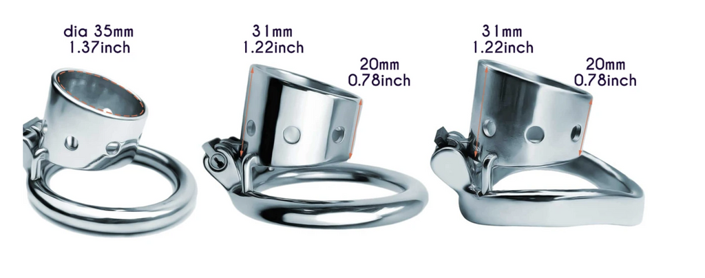 Steel Short Hollow Male Chastity Device – Curved Ring Locking Cage