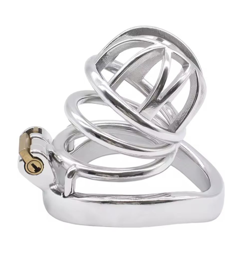 304 Stainless Steel Male Chastity Cage with Urethral Lock – Secure Metal Device for Men
