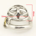 Stainless Steel Chastity Device | S/M/L Cage + Arc Ring (36–55mm)