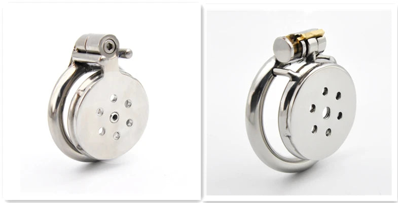 Extreme Bondage Stainless Steel Male Chastity Device with Trumpet Cage and Removable Inner Tube