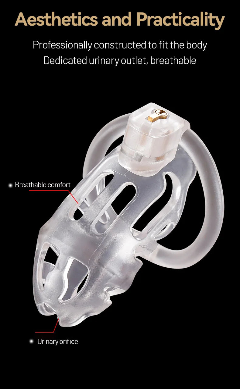 Resin Male Chastity Cage – Anti-Removal Locking Device with Secure Ergonomic Design
