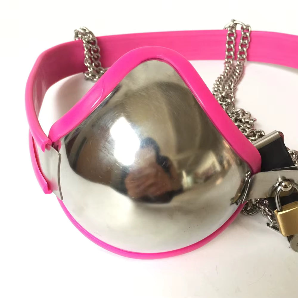 Adjustable Stainless Steel Female Chastity Bra with Lock – BDSM Bondage Belt, 60–90 cm Chest, 3 Colors