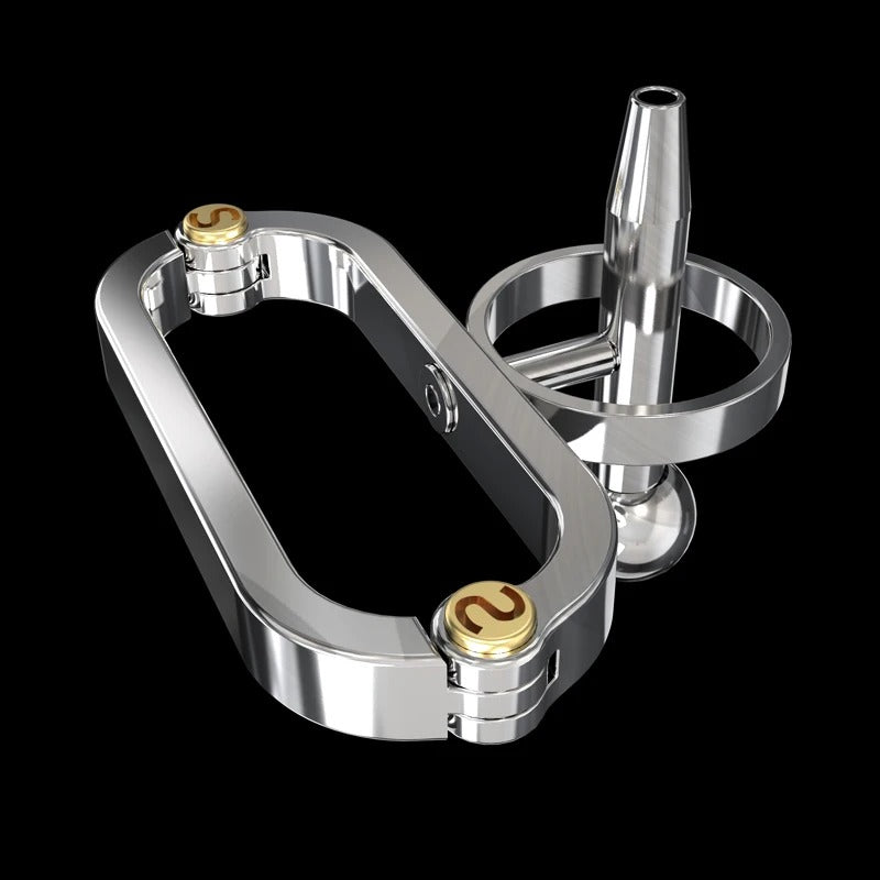 Stainless Steel COCKLE Male Chastity Device with Ring and Lock