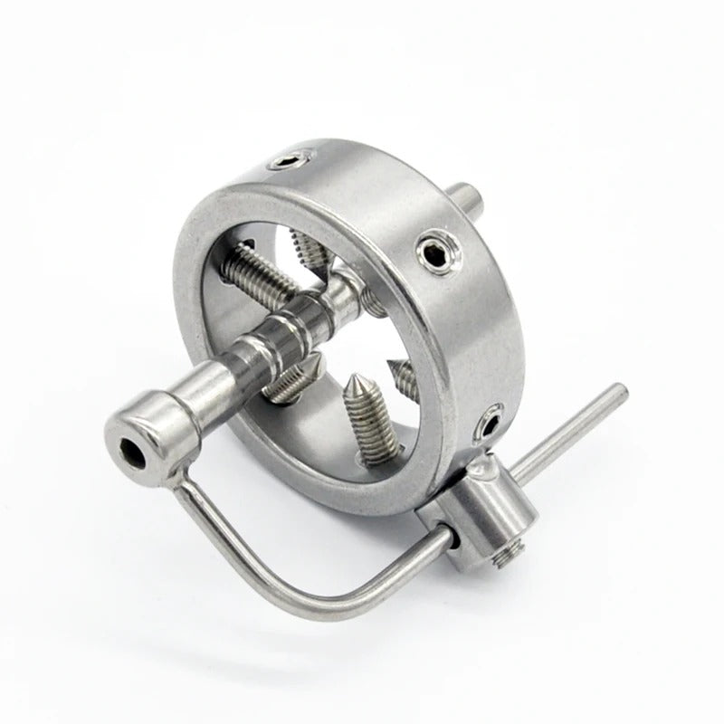 Stainless Steel Screw Locking Ring with Teeth Clamp for Men