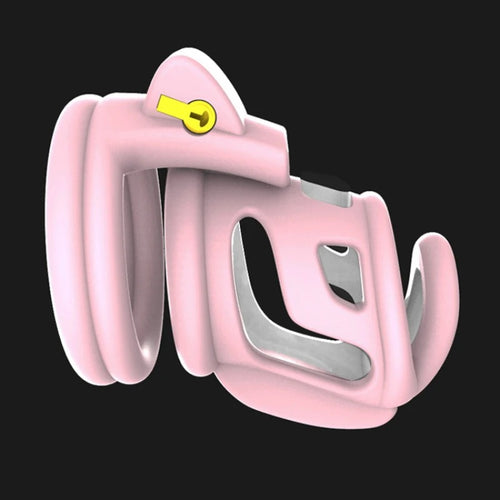 Adjustable male chastity cage with four rings and lock