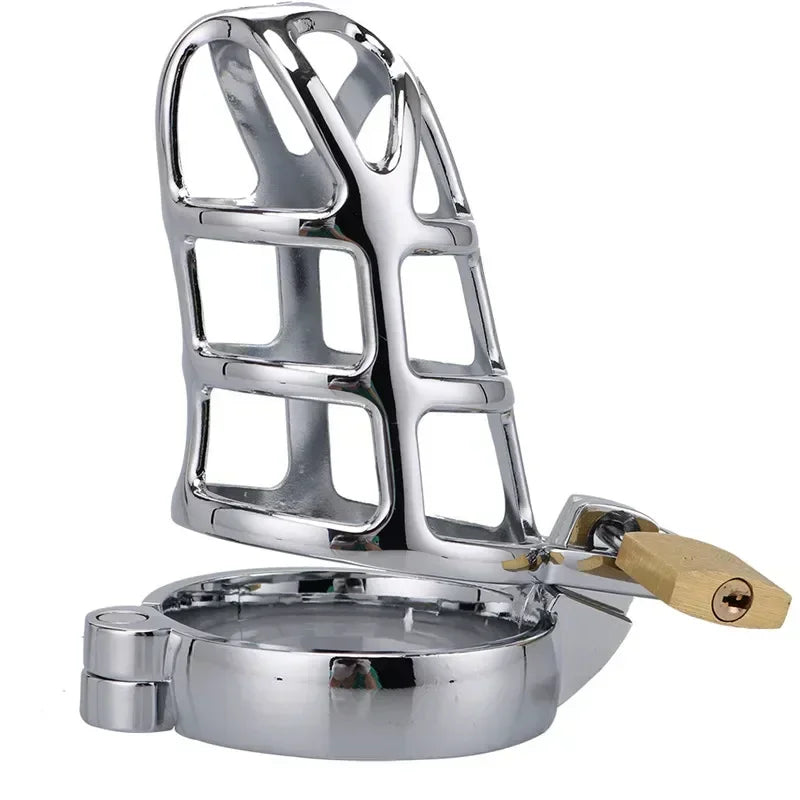 Premium alloy metal male locking ring with discreet cage design