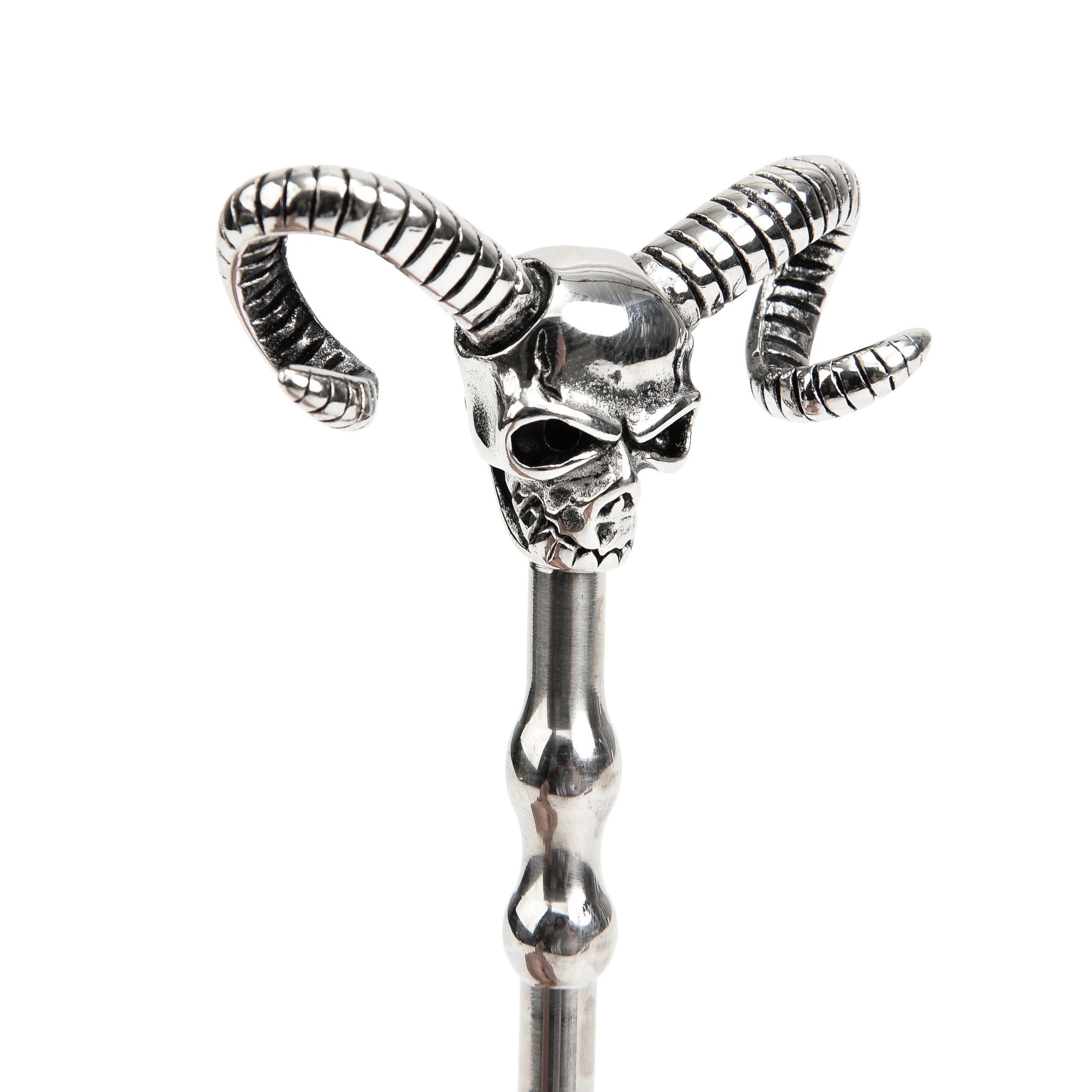140mm Hollow Stainless Steel Urethral Sound | Skull Head Design