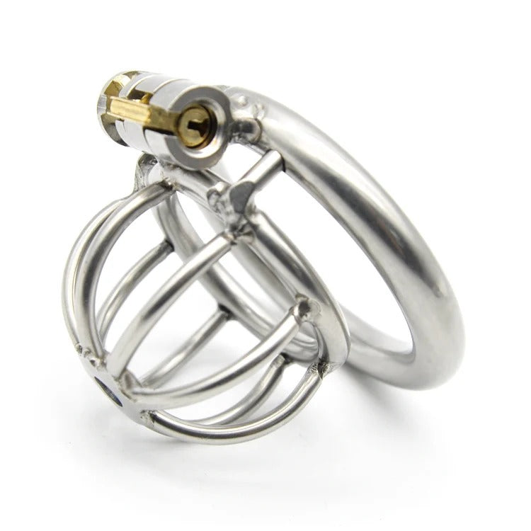 Super Small Stainless Steel Male Chastity Device with Ring