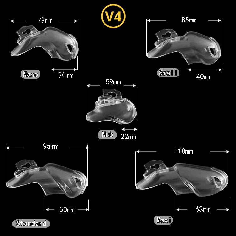 Durable bioresin male chastity cage HT-V4 with secure lock system