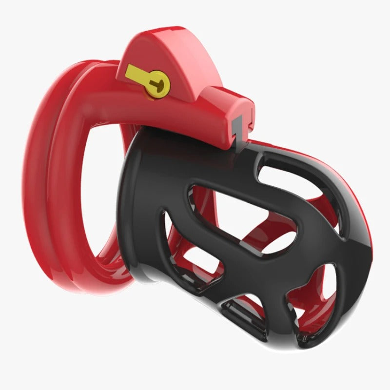 Breathable male chastity device with ergonomic double ring shape