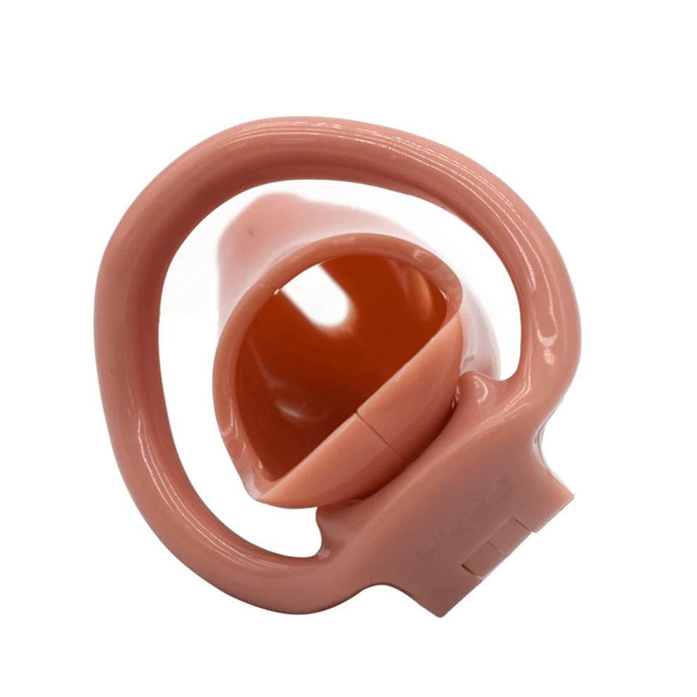 Complete male chastity device set with 4 rings, lock, and keys