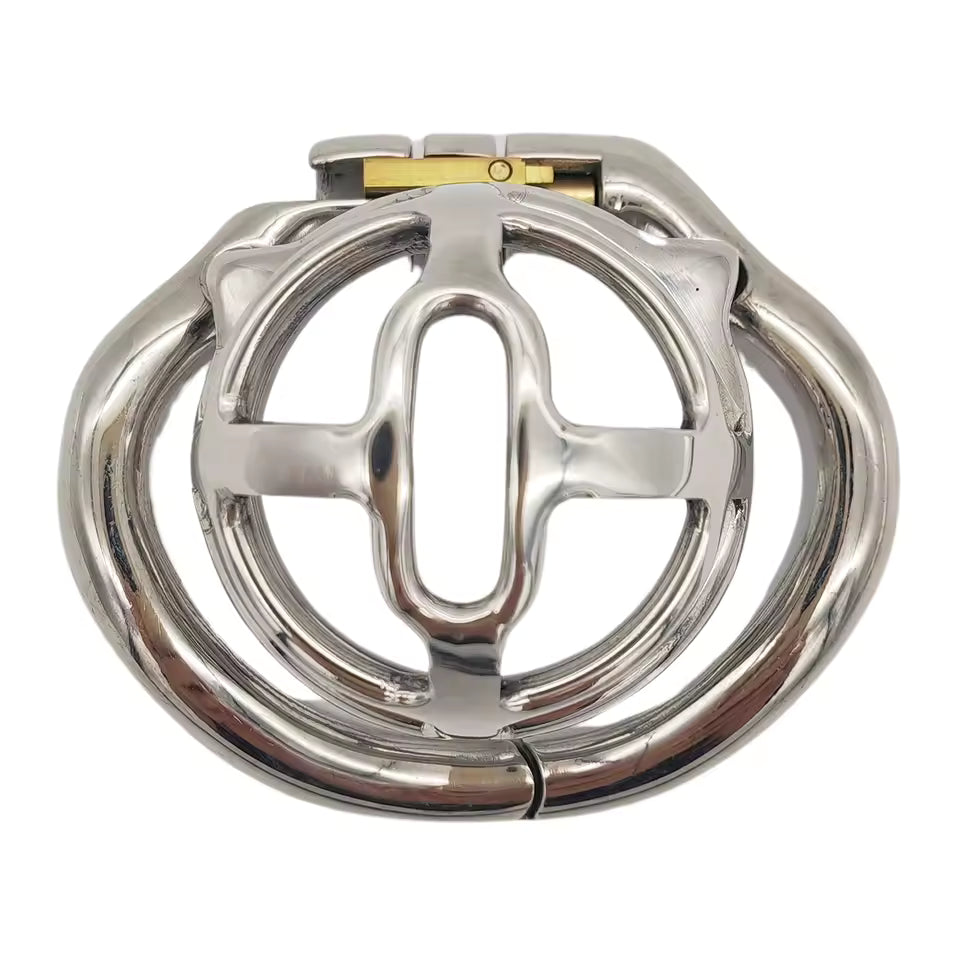 Classic stainless steel lock ring with polished details