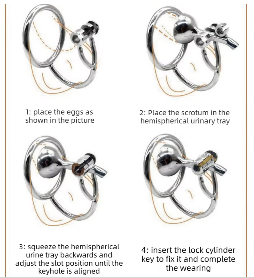 Reverse-Style Stainless Steel Male Chastity Cage – Secure Abstinence Lock Device for Men
